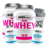 Kit Feminino 2x Pink Whey + Bcaa + Creatina + Shaker - Brn