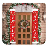 Decoración Cartel Feliz Navidad Pendón De Puerta 1 Par