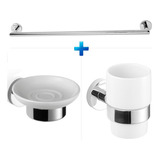 Set Accesorios Baño Piazza Guilty Vaso + Jabonera + Toallero