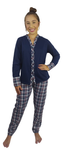 Pijama Feminino Longo De Inverno Moletinho Flanelado