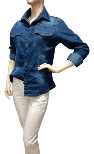 Camisa Jean Mujer Elastizado Talles Grandes Especiales