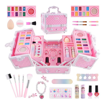 Set Maquillaje Niñas 477 Piezas Lavable No Tóxico Juguete Portátil | Envío gratis