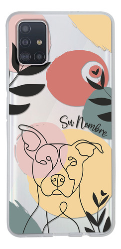 Funda Para Galaxy Mujer Perro Pitbull Minimal Su Nombre