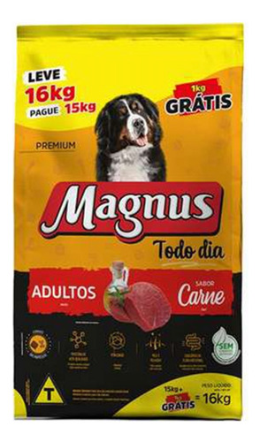 Alimento Magnus Premium Todo Dia Adulto Raça Média 15kg