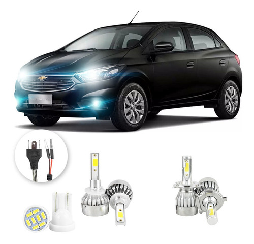 Kit Lampada Led Chevrolet Onix 2019 20000lm Alto+baixo+milha