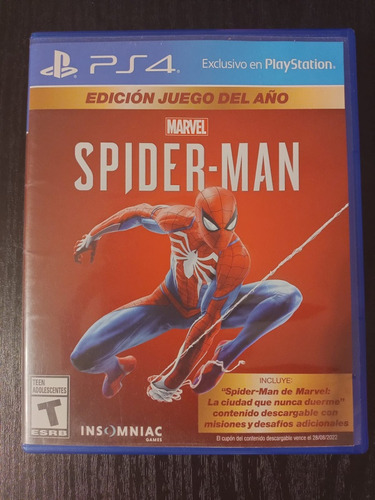Spiderman Ps4 Juego Del Año Insomniac