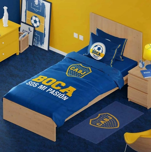 Juego De Sábanas Boca 1pl 1/2 Twin Size Licencia Oficial