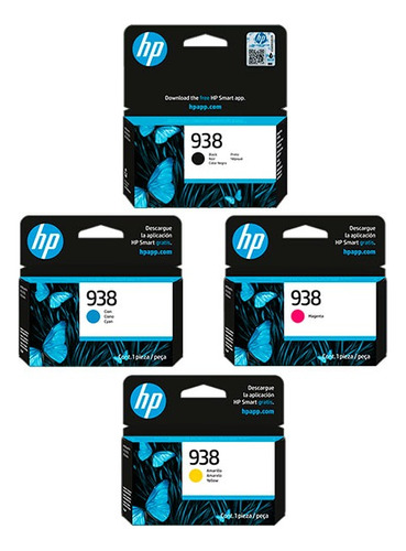 Kit De 4 Cartuchos Originales Hp 938 Para Hp Officejet 9730