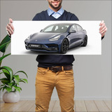 Cuadro 30x80cm Auto 2020 Tesla Model 3 By Starte 45