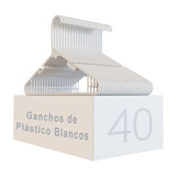 40 Ganchos Premium Para Ropa Adultos Color Blanco