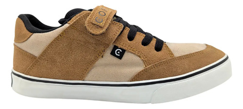 Tenis Core Hombre Originales Calzado Caballero Estilo Casual Mostaza Bco 188055 Talla 25 A 29.5 Cm