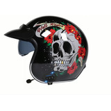 Casco Moto Retro Serie Printed, Con Bluetooth, Dot,9 Modelos