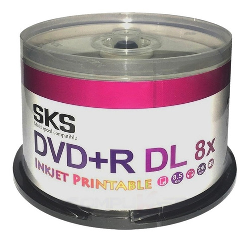Pack X50 Dvd Doble Capa Sks 8.5gb Imprimibles Graba Juegos