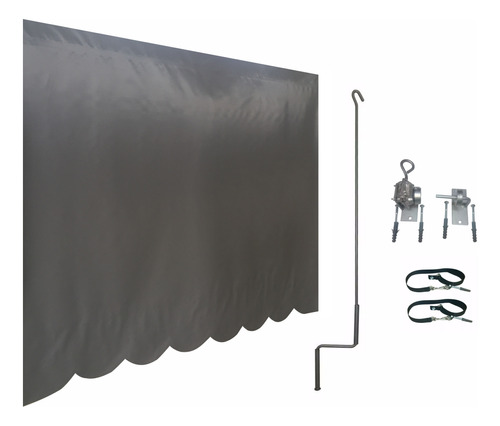 Toldo Retratil Vertical 4 X 2 Lona + Kit De Peças