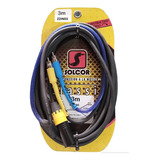 Cable De Plástico 2 Rca A 1 Canon Macho De 3 Metros Solcor