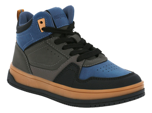 Zapatilla Niño Zigi Gris Con Azul Calpany