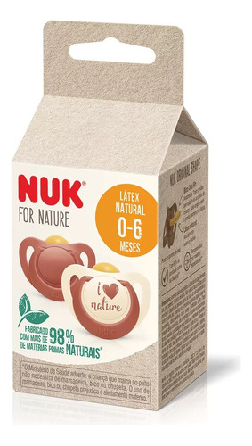 Kit 2 Chupetas For Nature Latex 0-6 Meses Girl - Nuk