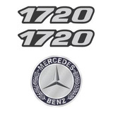 Kit Emblemas/adesivos Resinados Mercedes Benz Mb 1720 