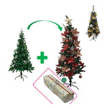 Árbol Navidad 210 Cm, 800 Ramas + Combo Decoración + Luces 