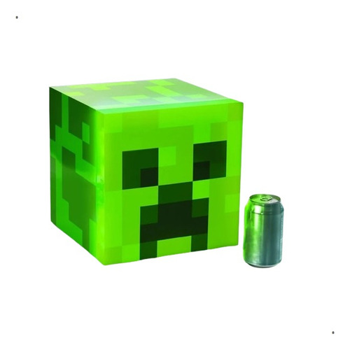 Gamer Mini Refri Portatil Verde Minecraft 9latas Luz Led