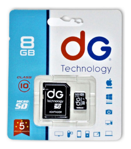 Memoria Micro Sd Dg Original 8 Gb Clase 10 + Adaptador