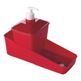 Soporte Plástico Para Detergente Cj, 600 Ml, Dispensador De Jabón En Esponja De Color Rojo