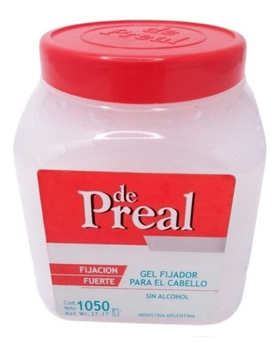 De Preal Gel Fijación Fuerte Pote X 1050g  Sin Alcohol