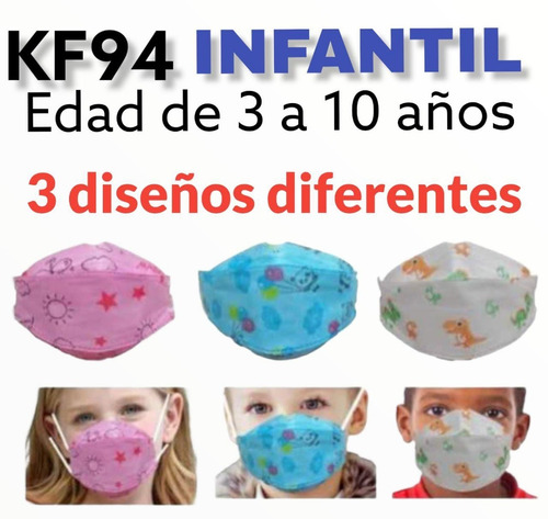 100 Cubrebocas Kf94 Niño  Niña  Mascarillas  Infantil