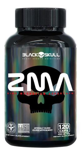 Zma 120 Caps- Black Skull - Estimula Gh Igf-1 E Testosterona