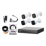 Kit 4 Camaras Bala 5mpx Dahua 2 Audio Wizsense 1tb Purple