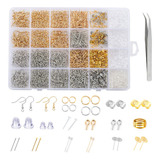 Kit De Cosas Para Hacer Aretes Plata Oro