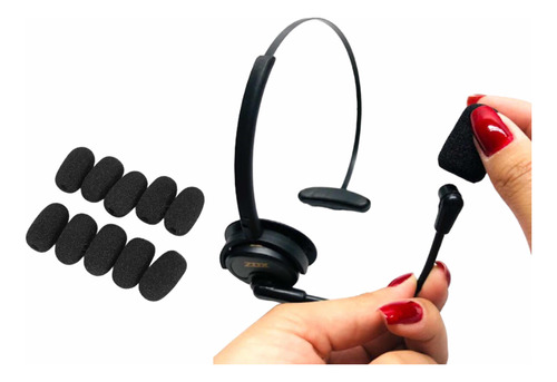 Kit Com 10 - Espuma Bocal 3cm P/ Microfone Headset