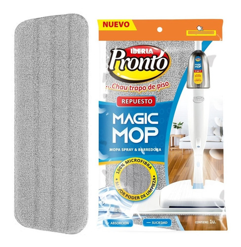 Repuesto Mopa Magic Mop Iberia Pronto Microfibra Plana