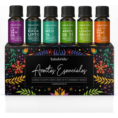 Kit 6 Aceites Esenciales 100% Naturales Y Puros Para Difusor | Envío gratis