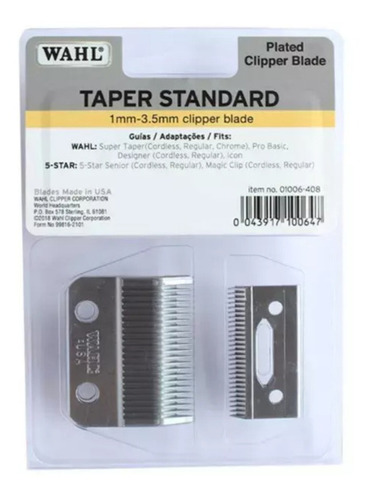 Repuesto De Cuchilla Wahl Taper Standard 1006-408