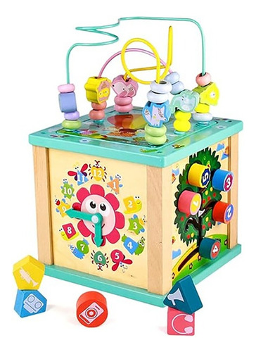 Cubo Montessori Educativo 7 En 1 Con Laberinto Para Bebés