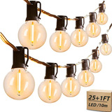 Led Guirnalda De Luces 25 Focos De Exterior Vintage 10m