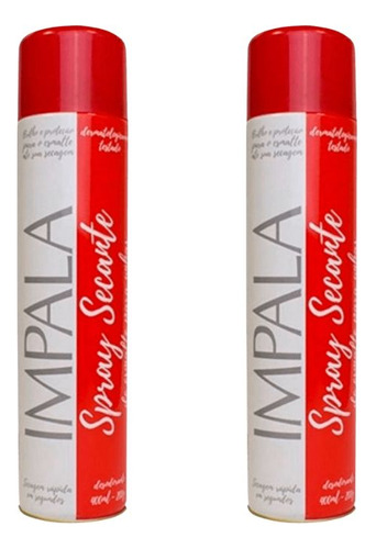 2 Spray Impala Secante De Esmalte P/ Unhas-400 Ml Seca 1 Min