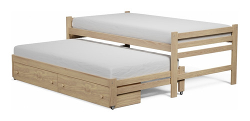 Cama Nido 1 1/2 Plaza Media Cajones Madera 100 Cm Cajonera 