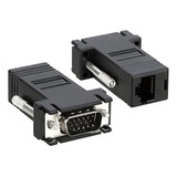 Par De Adaptador Extensor Vga Video Via Cabo Rede Rj45