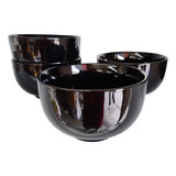 Cazuela X 4pcs Plato Taza Tazon Bowl Ceramica Negro