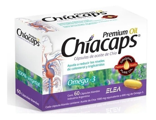 Chiacaps Premium Oil Capsulas Aceite De Chia Omega 3 X 60 Sabor No