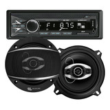 Kit Combo Stereo Bluetooth Am Fm Con Parlantes 5 Pulgadas