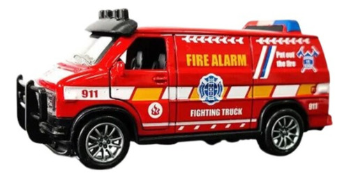 Camioneta Van De Bomberos Escala 1:32 1/32 Coleccion Juguete