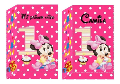 10 Bolsitas Golosineras Cierra Stickers Minnie Bebe Mickey