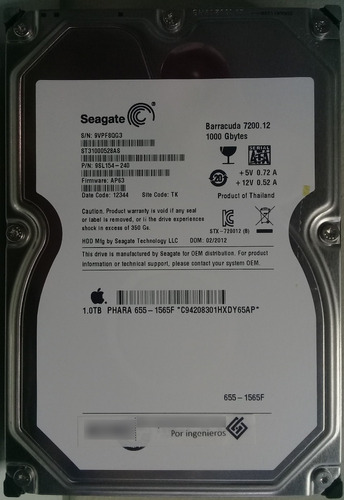 Seagate St31000528as-9sl154 1tb Sata - 3077 Recuperodatos