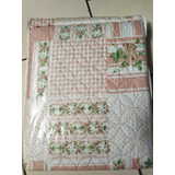 Cubrecama Quilt 1,5 Plazas Estampado Hotpress Doral Diseño 1