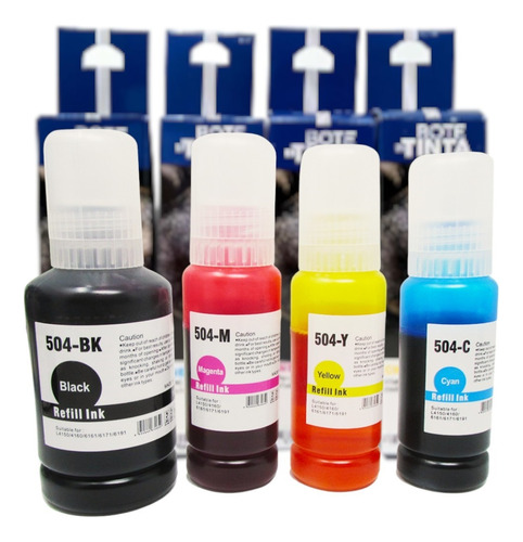 Kit 4 Botellas De Tinta Compatible Epson T504