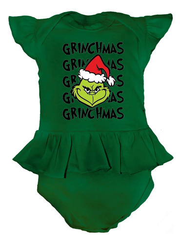 Pañalero Vestido Niña Disfraz Grinchmas