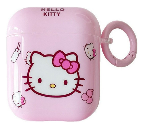 Estuche Para Audífonos Pink Cute Kitty Para Airpods1/2/3 A